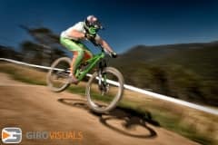 Rider blurs down the mountain as summer in the Thredbo offers another season of mtb racing.